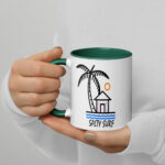 salty surf coffee Mug with Color Inside - Image 3